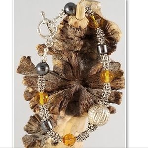 Sterling, Swarovski and Hematite Bracelet